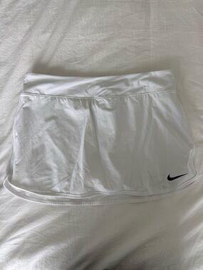 Nike White Women's Athletic Skort with Black Swoosh
